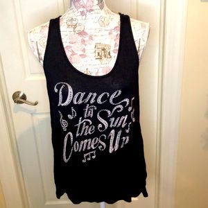 “Dance til the sun comes up” flowy tank